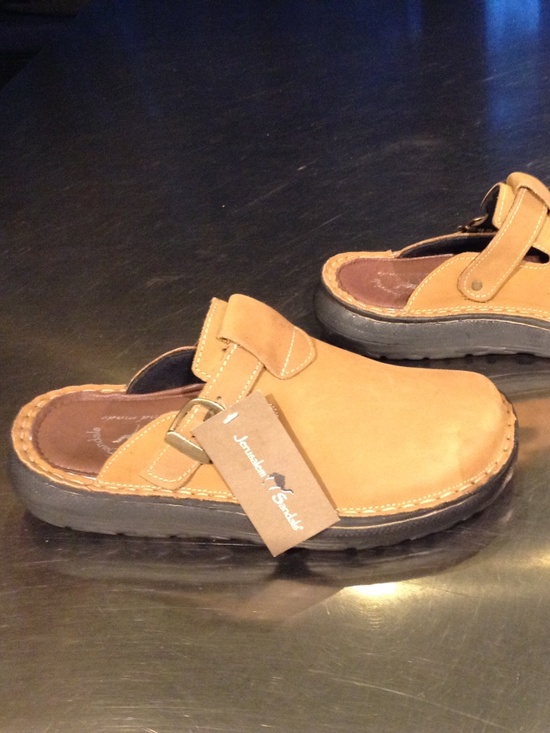 NWT Jerusalem Sandals Sz 9 Mens / 11.5 Wmn. Brown Leather Slip-On Buckle Unisex main image 7